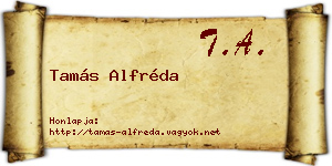 Tamás Alfréda névjegykártya
